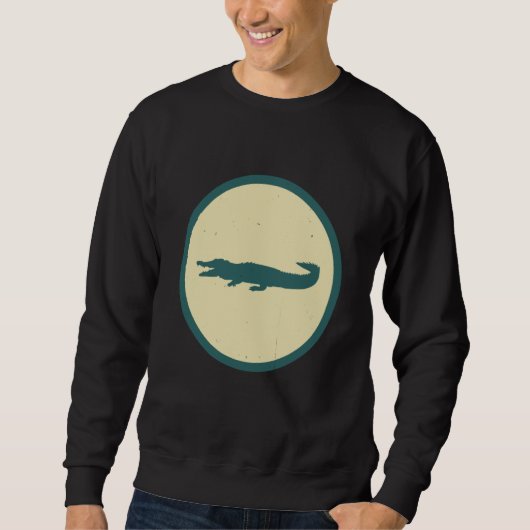 Retro Crocodile Vintage Wild Animal Sweatshirt (Vorderseite)