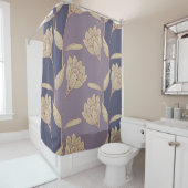 Retro-Crocus Tapete in blauen Lila Duschvorhang (Beispiel)