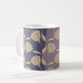 Retro-Crocus Tapete in blauen Lila Kaffeetasse (Vorderseite Links)