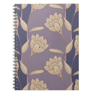 Retro-Crocus Tapete in blauen Lila Notizblock