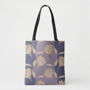 Retro-Crocus Tapete in blauen Lila Tasche