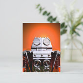 Retro Croppe Toy Robot 04 Postkarte (Stehend Vorderseite)