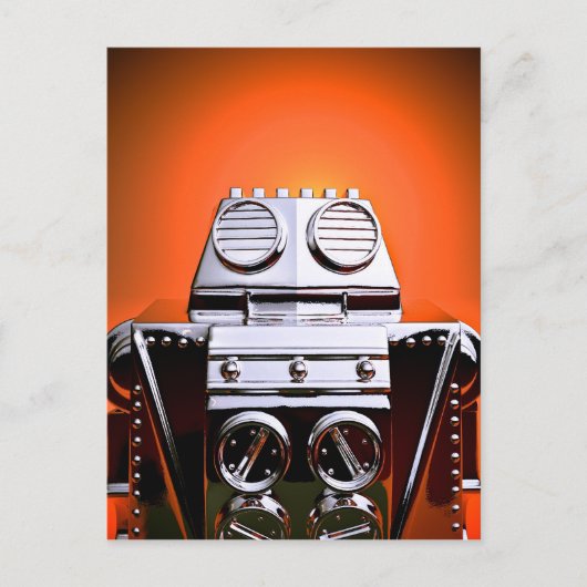 Retro Croppe Toy Robot 04 Postkarte (Vorderseite)