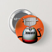 Retro Cropped Toy Robot 03 Schaltfläche Button (Vorne & Hinten)