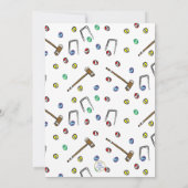 Retro Croquet Hand-Illustrierter Geburtstag Einladung (Rückseite)