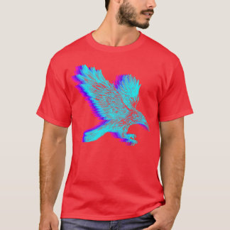 Retro Crow Raven Bird Vaporwave Girl T-Shirt