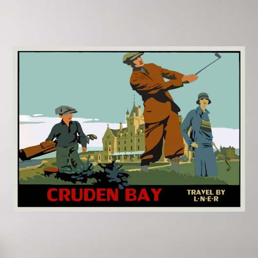 Retro Cruden Bay Scotland Golf Ad Poster (Vorne)