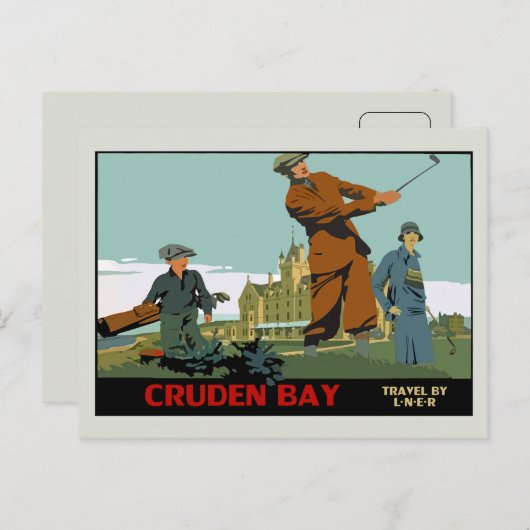Retro Cruden Bay Scotland Golf Ad Postkarte (Vorne/Hinten)