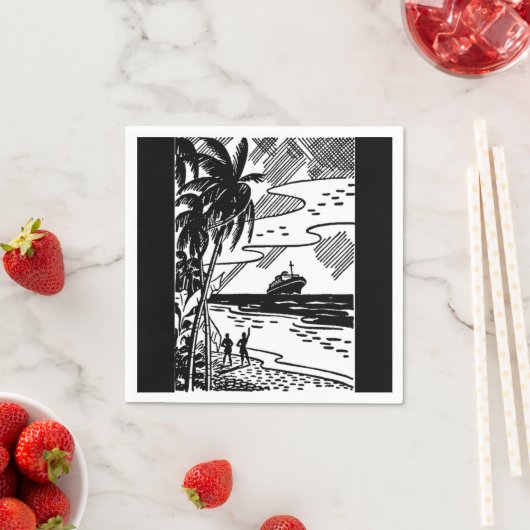 Retro Cruise Ship Paper Napkin Serviette (Beispiel)