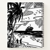 Retro Cruise Ship Spiral Notebook Notizblock (Rückseite)