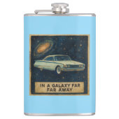 Retro Cruiser in Deep Space Flachmann (Vorderseite)