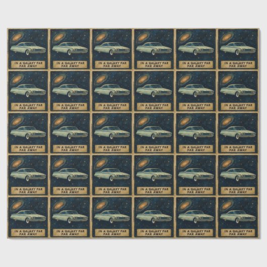 Retro Cruiser in Deep Space Geschenkpapier (Flach)