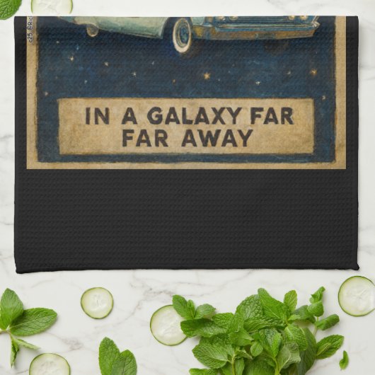 Retro Cruiser in Deep Space  Geschirrtuch (Gefaltet)