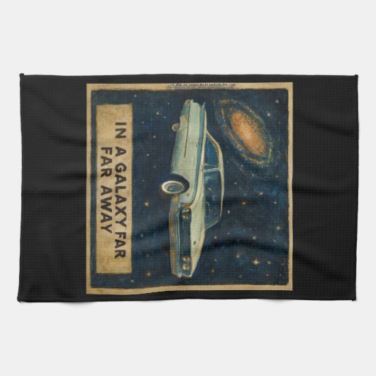 Retro Cruiser in Deep Space  Geschirrtuch (Horizontal)