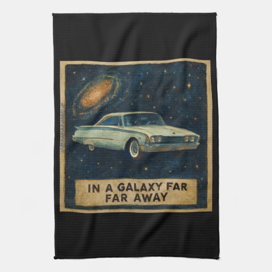 Retro Cruiser in Deep Space  Geschirrtuch (Vertikal)