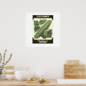Retro Cucumber Seed Packplakat drucken Poster (Küche)