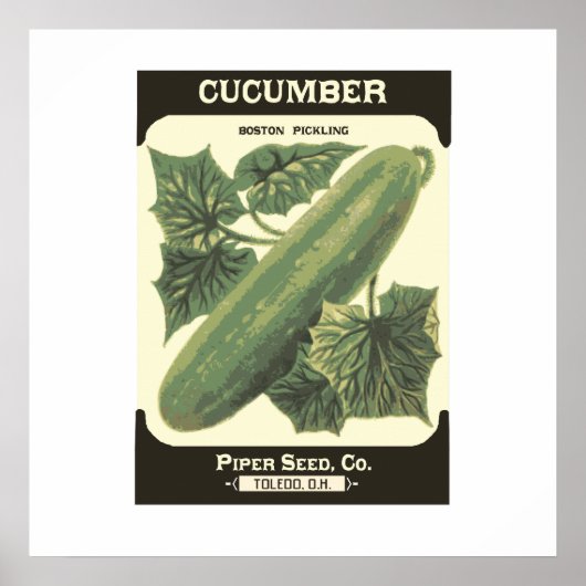 Retro Cucumber Seed Packplakat drucken Poster (Vorne)