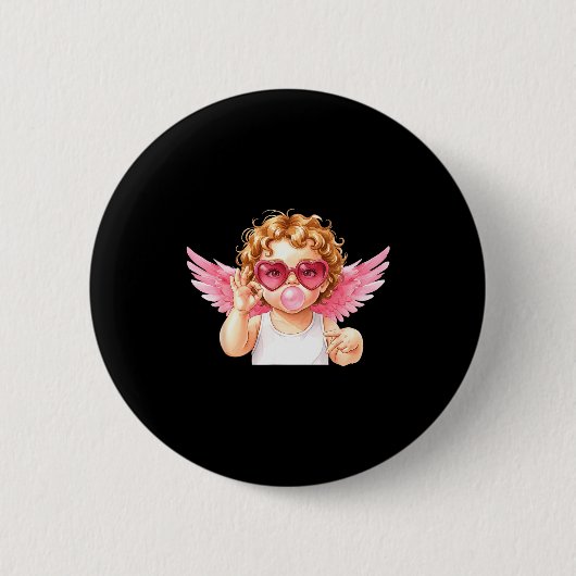 Retro Cud 67 Meme Kaugummi Lustig Six Seven Valent Button (Vorderseite)