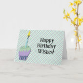 Retro Cupcake Art Geburtstagskarte Karte (Gelbe Blume)