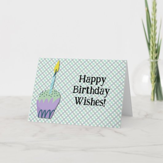 Retro Cupcake Art Geburtstagskarte Karte (Vorderseite)