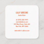Retro Cupcake Baker Quadratische Visitenkarte (Rückseite)