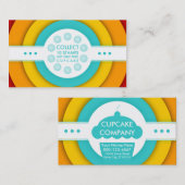 Retro CUPCAKE Briefmarke Treuekarte (Vorne/Hinten)