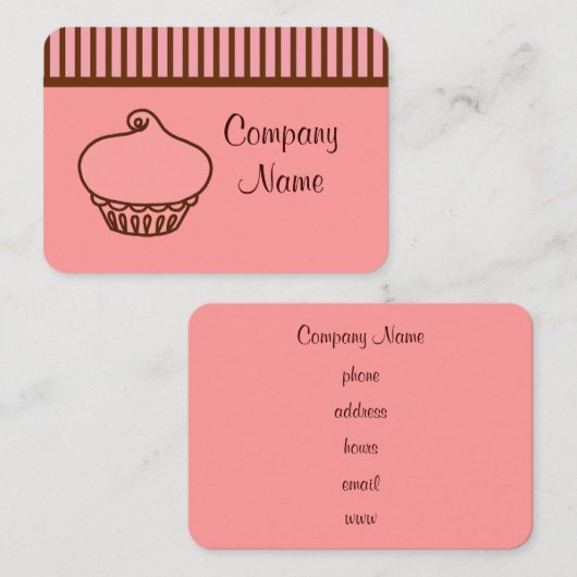 Retro Cupcake Business Cards Visitenkarte (Vorne/Hinten)