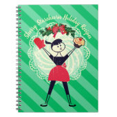 Retro Cupcake Girl Backen Kochbuch Rezept Notebook Notizblock (Vorderseite)