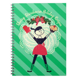 Retro Cupcake Girl Backen Kochbuch Rezept Notebook Notizblock