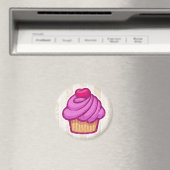Retro Cupcake Magnet in Rosa (In Situ (Geschirrspüler))