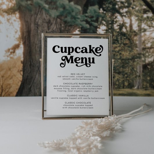 Retro-Cupcake-Menü-Schild Poster