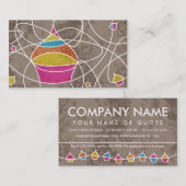 Retro CUPCAKE prägt die Kundenbindung Treuekarte (Vorne/Hinten)