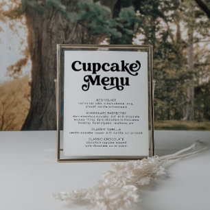 Retro-Cupcake-Speisekarten-Schild Poster