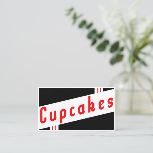 Retro Cupcakes Kundenbindung Treuekarte (Stehend Vorderseite)