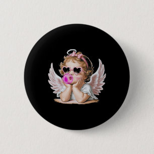 Retro Cupid Angel Valentinstag Vintager kupider Bl Button
