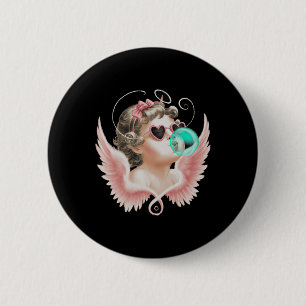 Retro Cupid Angel Valentinstag Vintager kupider Bl Button