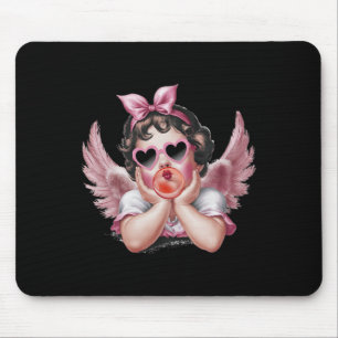 Retro Cupid Angel Valentinstag Vintager kupider Bl Mousepad