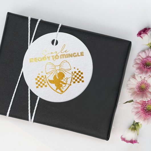 Retro Cupid Single Valentinstag Bezahlung Geschenkanhänger