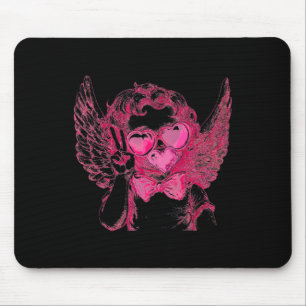 Retro Cupid Valentinstag Bläst Blase Vintage Art V Mousepad
