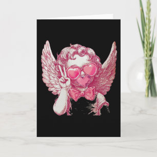 Retro Cupid Valentinstag Bläst Bubble Bow Vintage  Karte