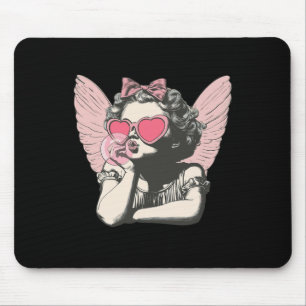Retro Cupid Valentinstag Süßer Vintage-Cupid Bläst Mousepad