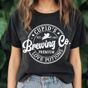 Retro Cupid's Brewing Co Liebe Potions Funny Coupl T-Shirt