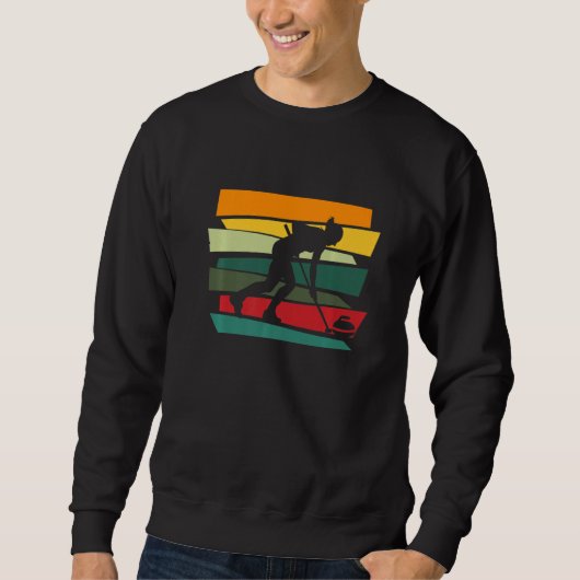 Retro Curling Curling Player 2 Sweatshirt (Vorderseite)
