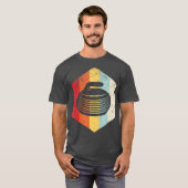 Retro Curling Stone Silhouette Geschenk T-Shirt (Vorne ganz)