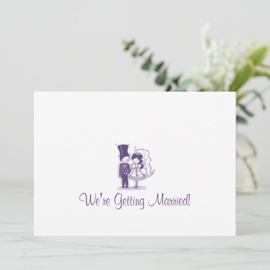 Retro Cursive Hochzeit Einladungen (Stehend Vorderseite)