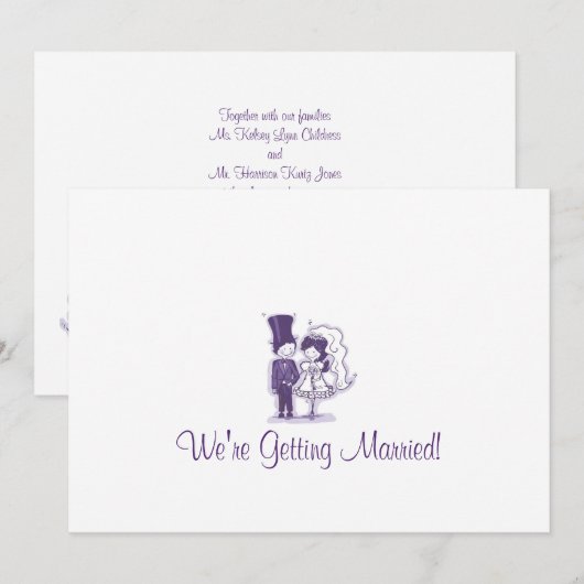 Retro Cursive Hochzeit Einladungen (Vorne/Hinten)