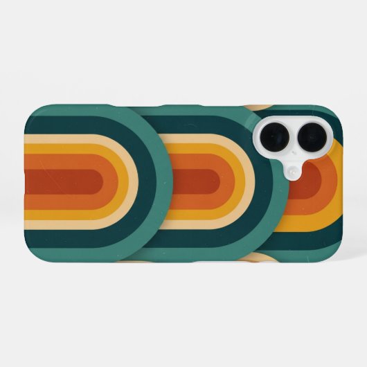 Retro Curved Arches iPhone 16 Hülle (Rückseite (Horizontal))