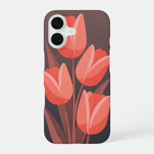 Retro Curved Tulip iPhone 16 Hülle (Rückseite)