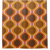 Retro curves seamless pattern. 70s 60s style wallp duschvorhang (Vorderseite)