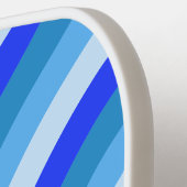 Retro Curvy Lines in blau mit Namen und Initialen Pickleball Schläger (Linke Seite)